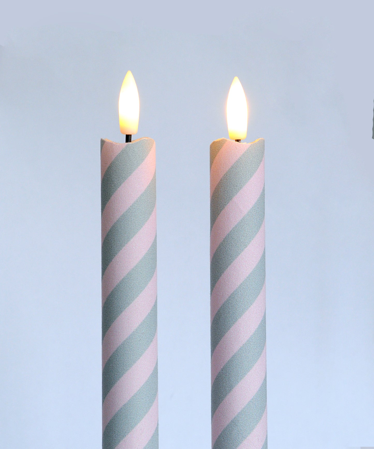 'Barley Spring Kiss' - Fabric wrapped Flameless LED Wax Candles