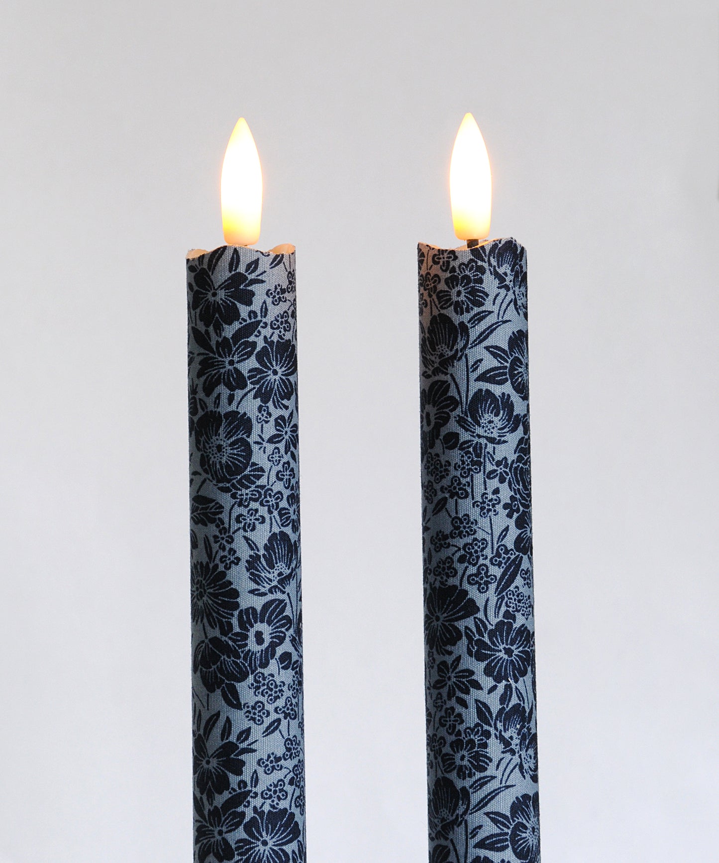 'Midnight Meadow' - Fabric wrapped Flameless LED Wax Candles