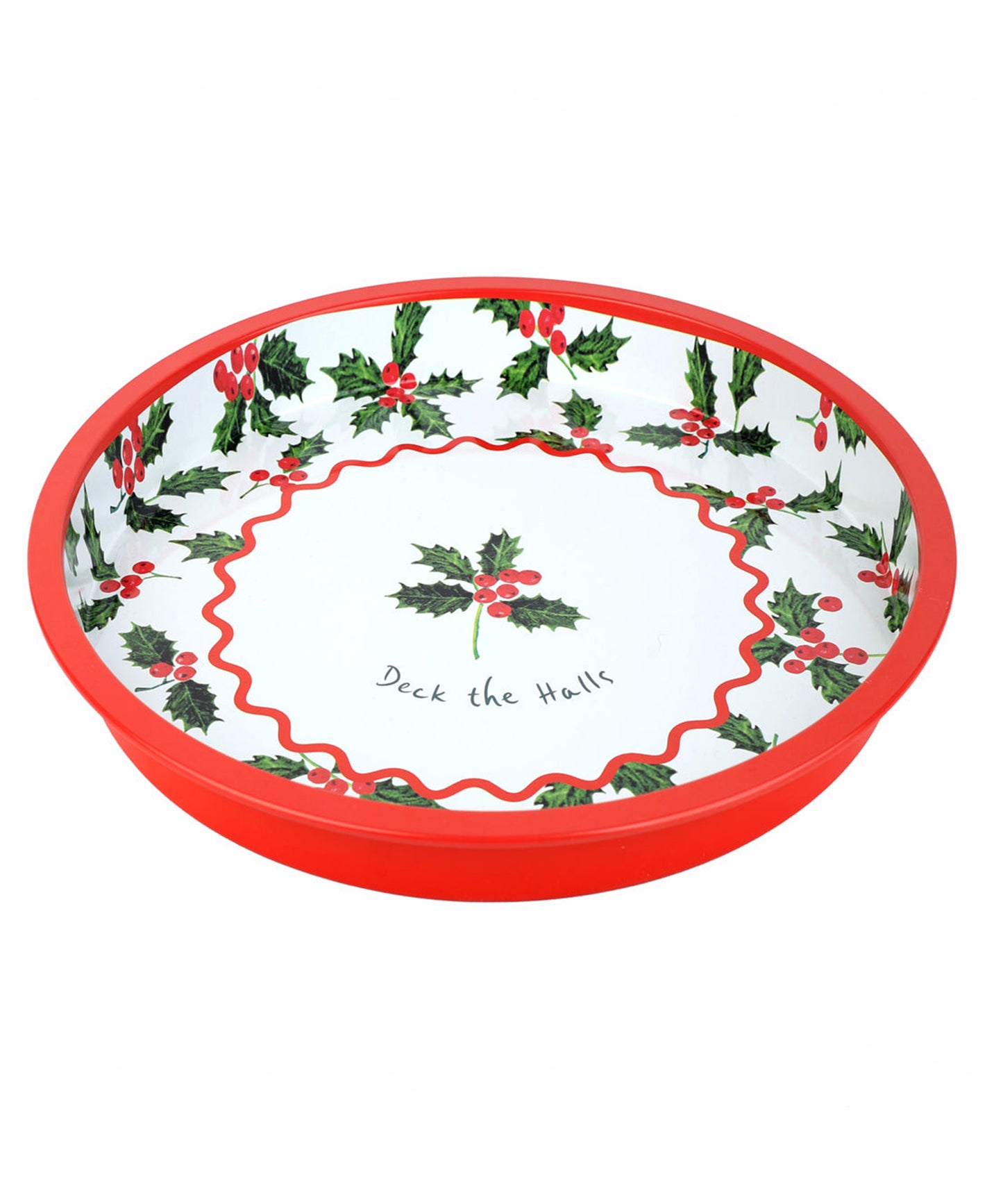 Holly Christmas Tin Tray