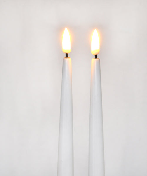 Set of 2 - Cream LED Dinner Candles