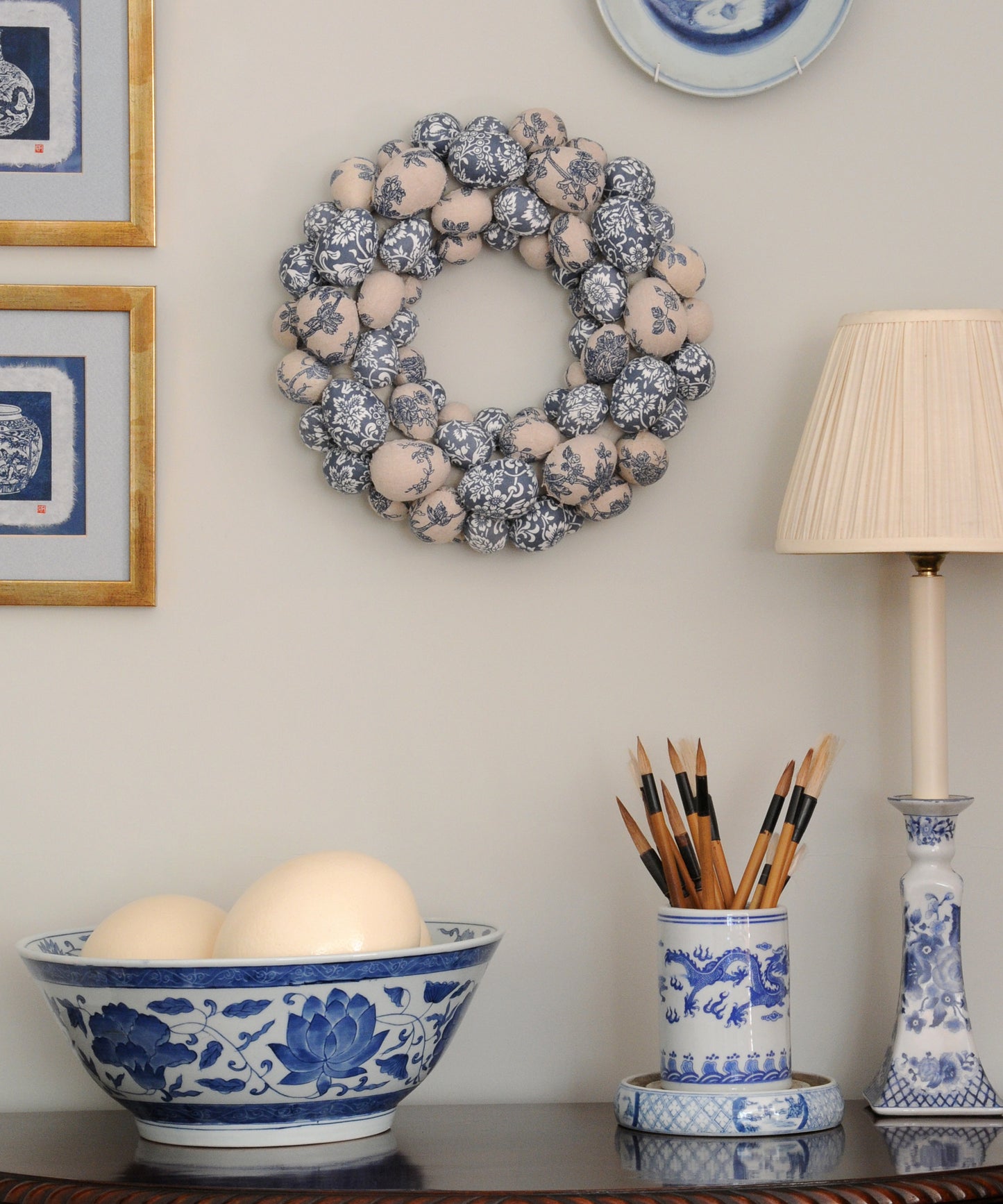 Blue Chinoiserie Egg Wreath