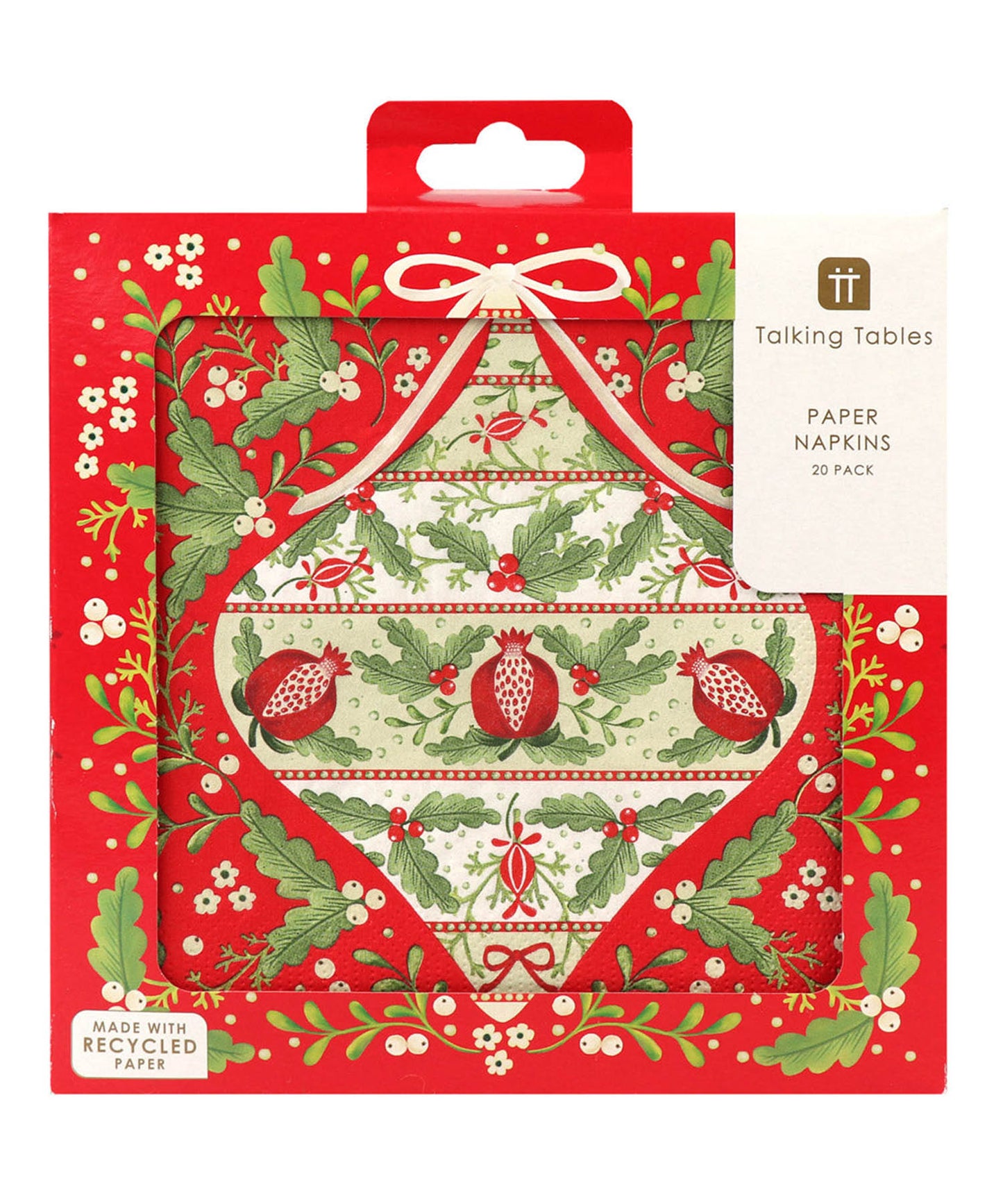 Folk Red Christmas paper napkins