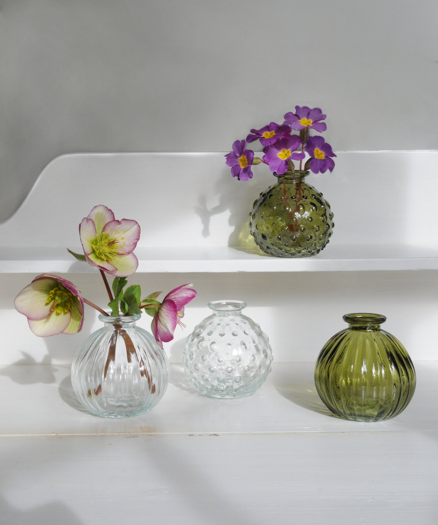 Round Glass Vase - Moss Green