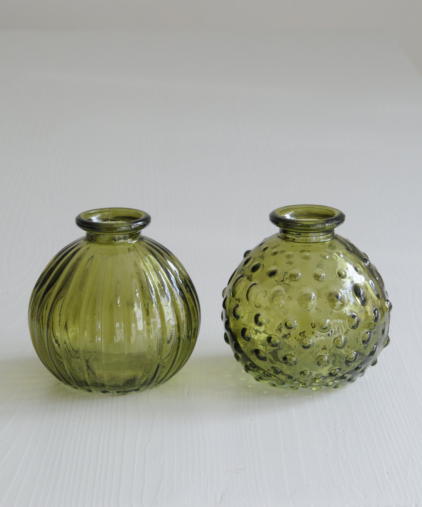 Round Glass Vase - Moss Green