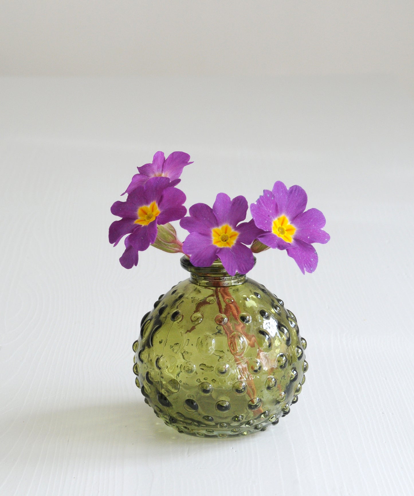 Round Glass Vase - Moss Green