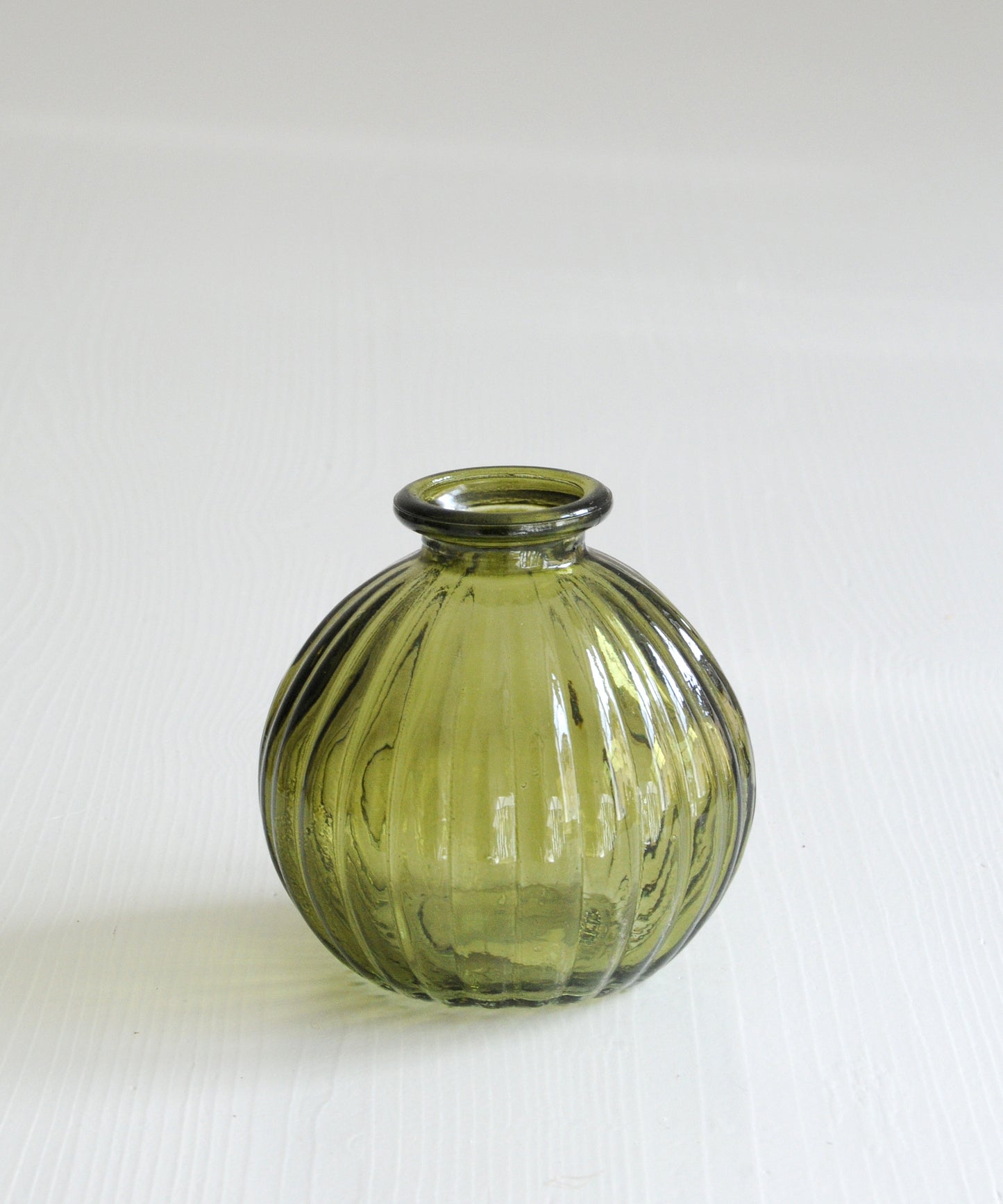 Round Glass Vase - Moss Green