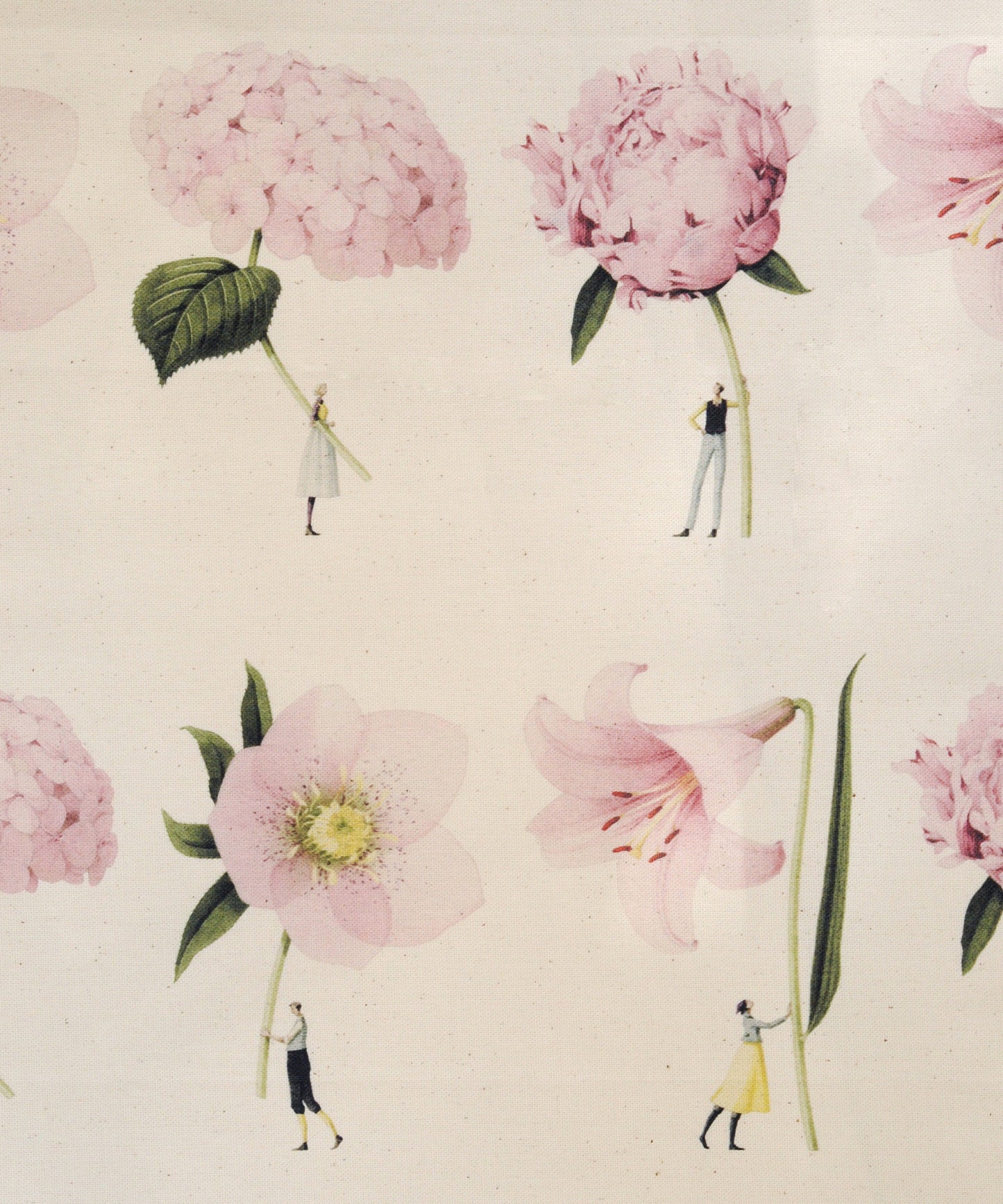 In Bloom Pink Flowers Tea Towel - By Laura Stoddart