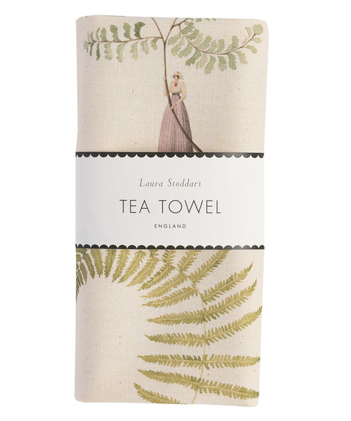 multi fern tea towel