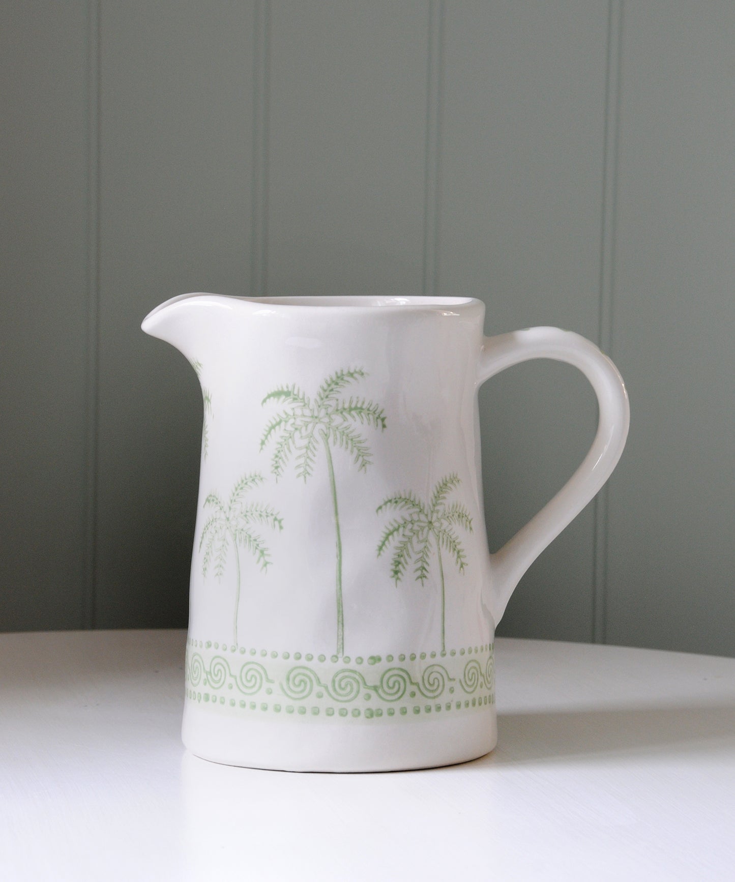 Green Palm Ceramic Jug