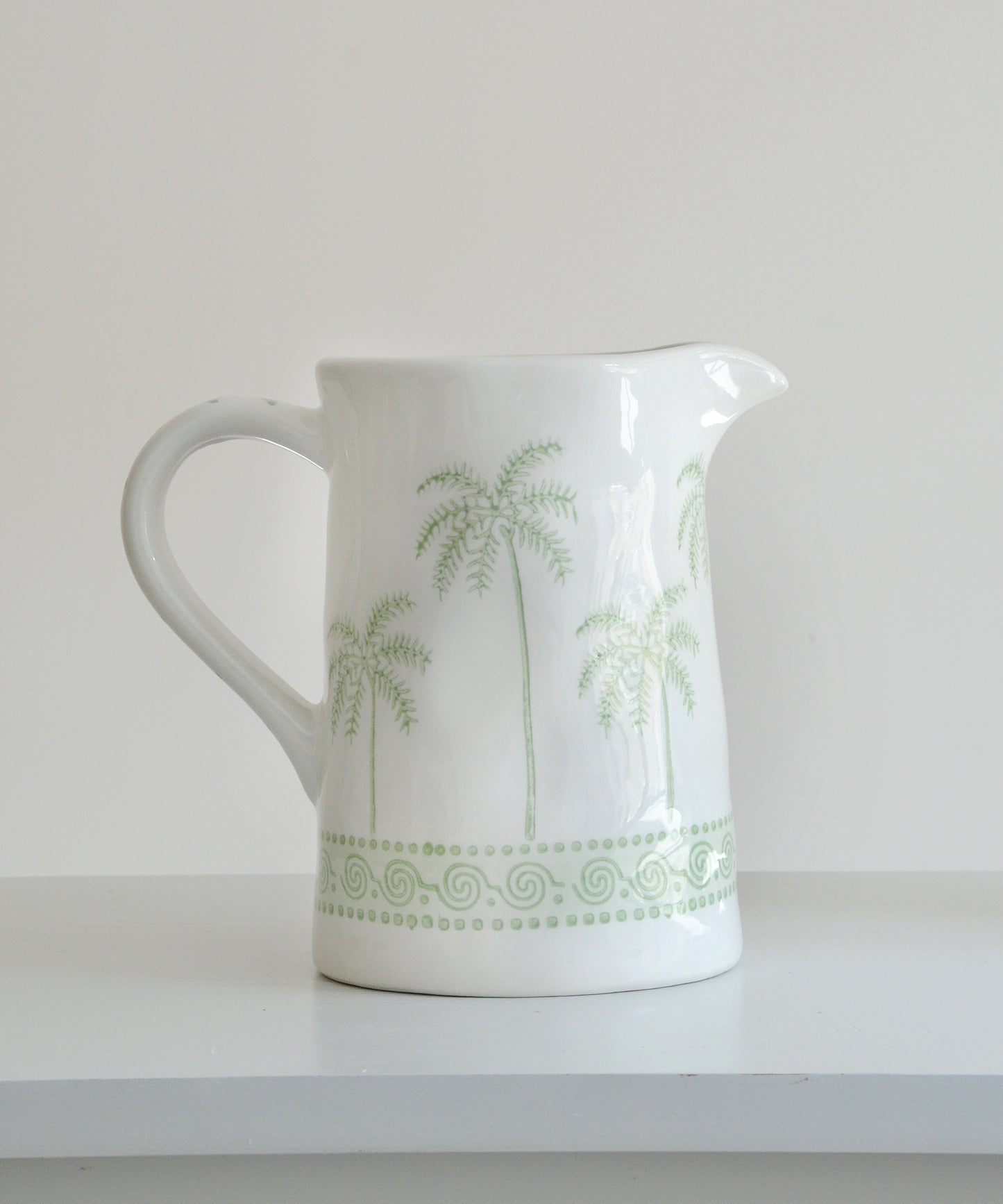 Green Palm Ceramic Jug