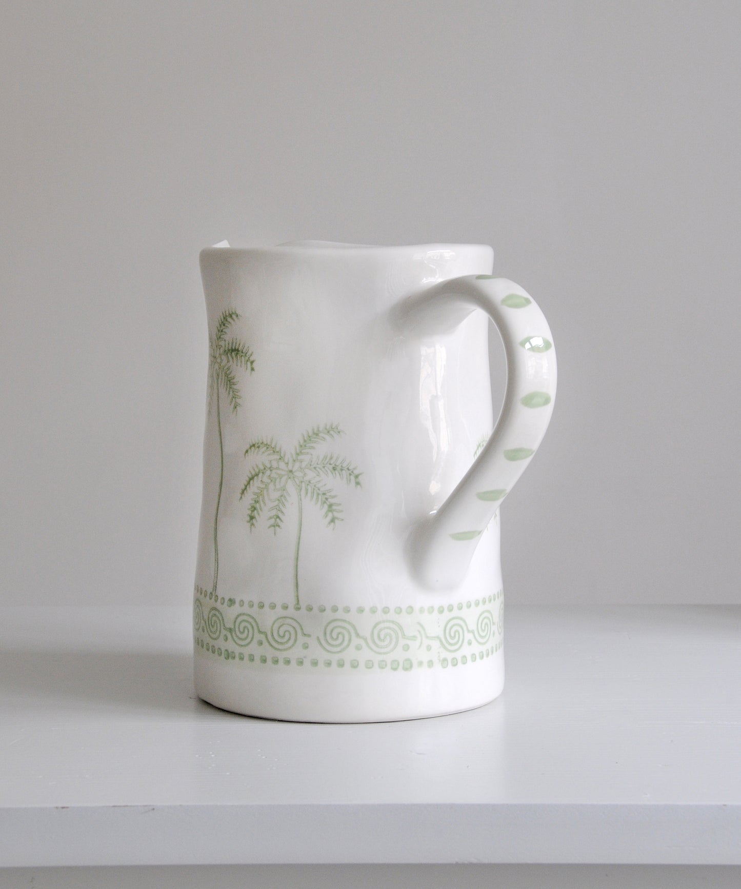 Green Palm Ceramic Jug