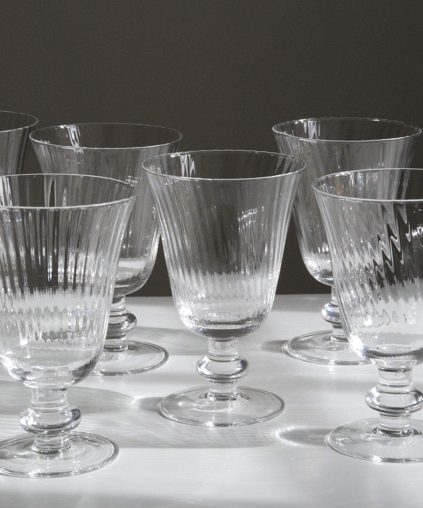 Set of 6 -Short Stem Ribbed Glasses