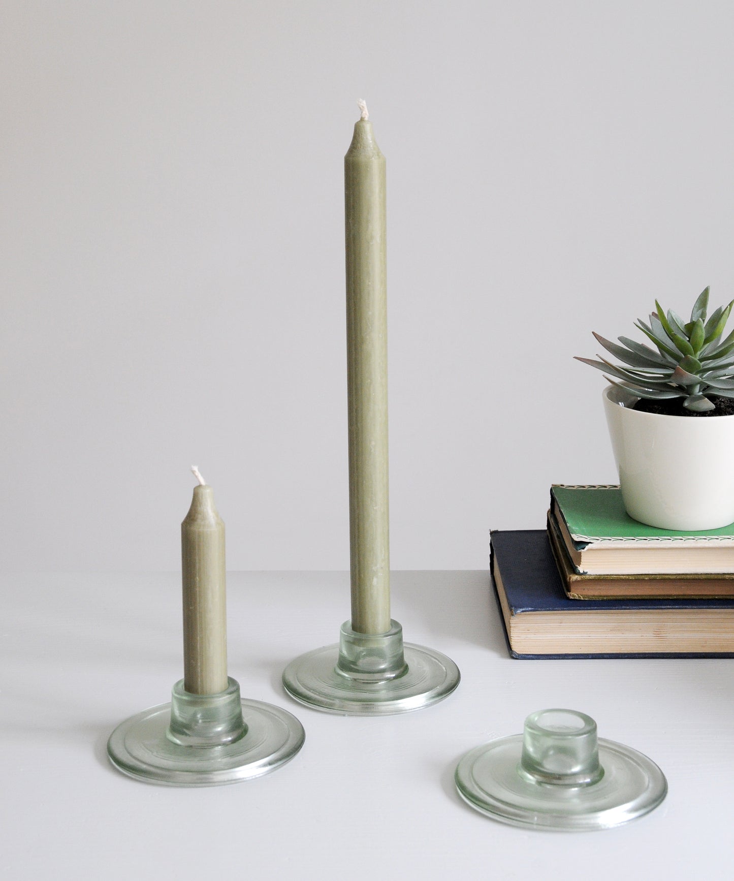 Recycled Glass Candle Holder - Clear