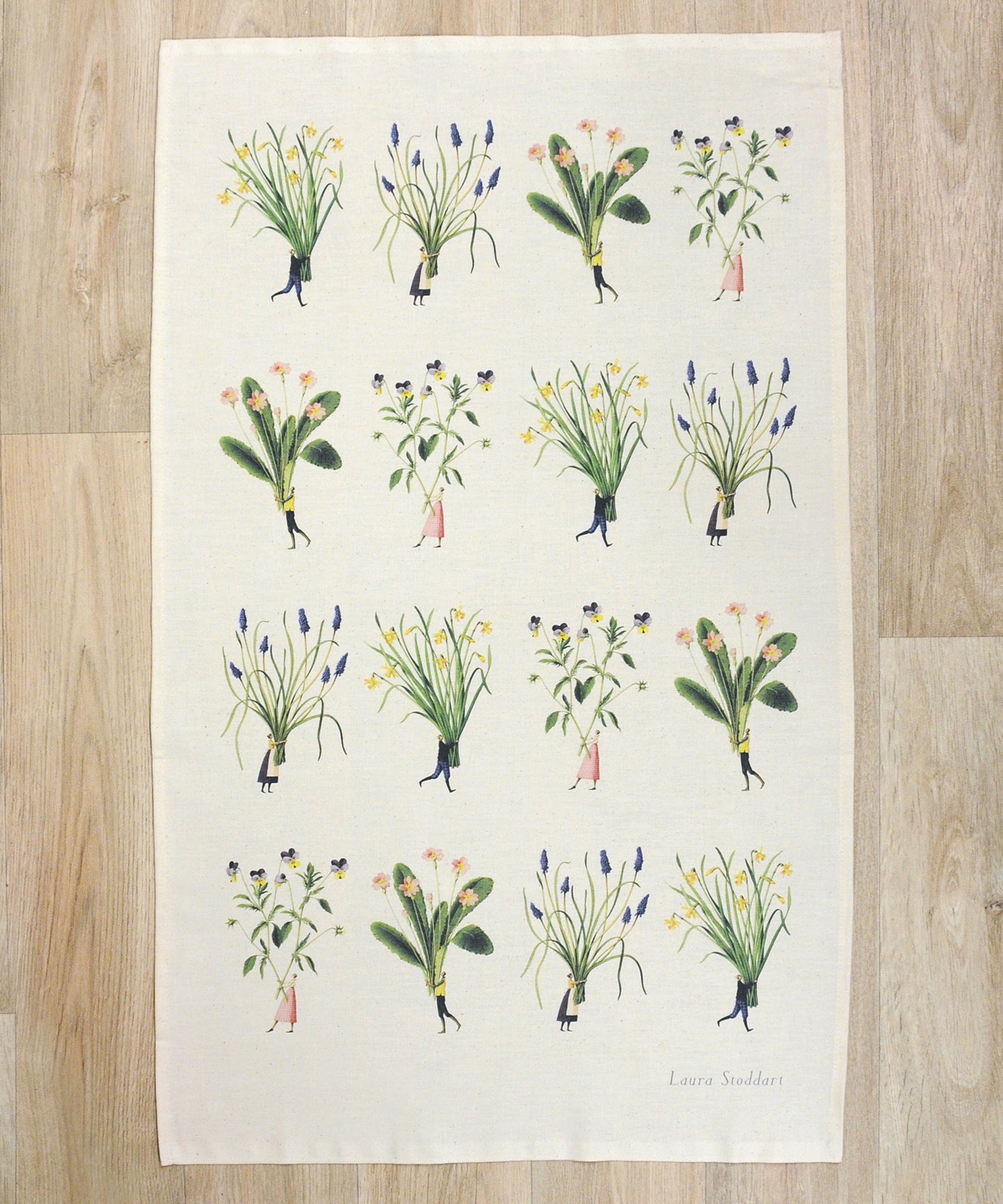 Spring Flowers Tea Towel - By Laura Stoddart