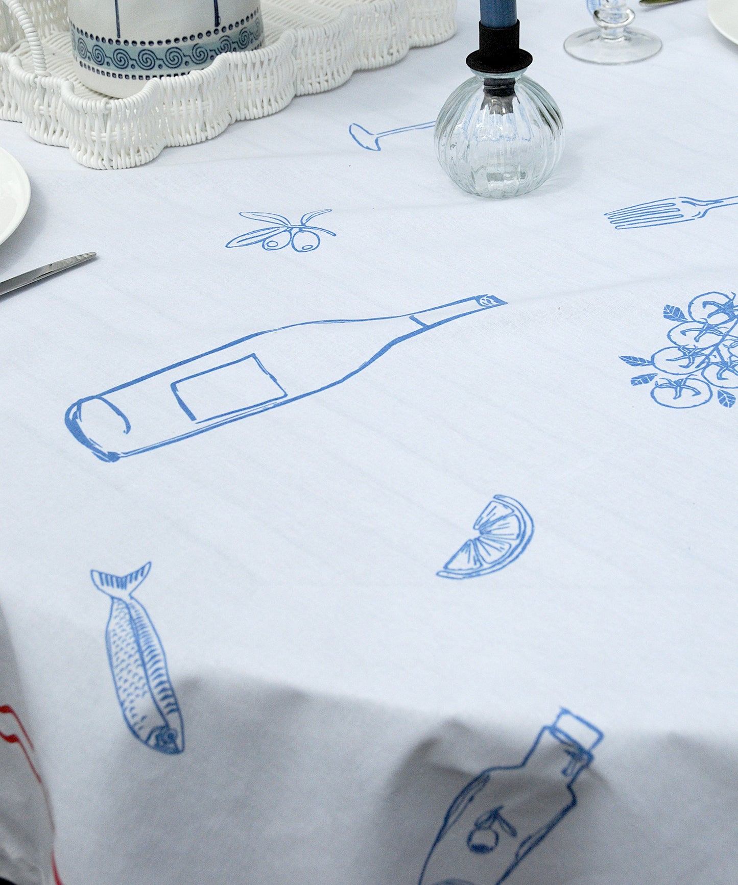 ‘Bon Appetit’ Fabric Tablecloth