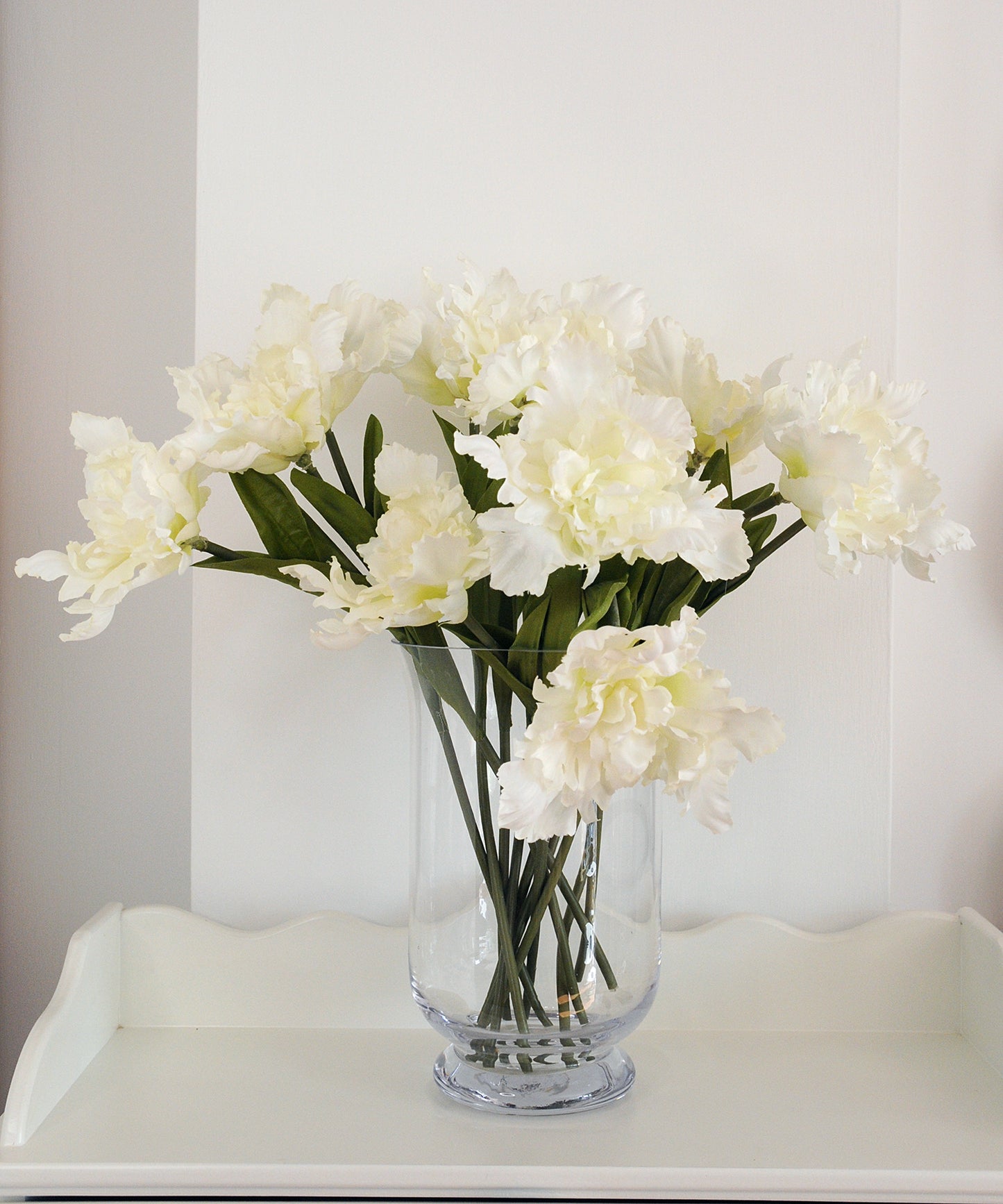 Artificial White Parrot Tulip Stem