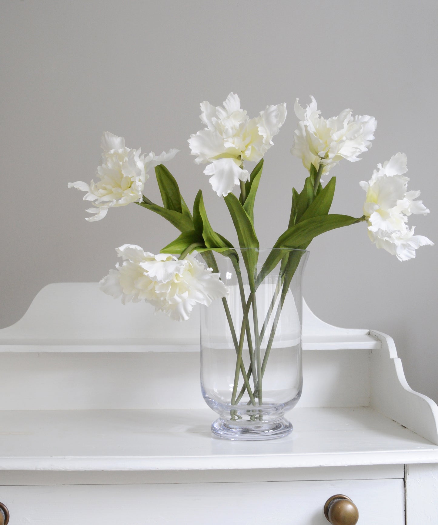 Artificial White Parrot Tulip Stem