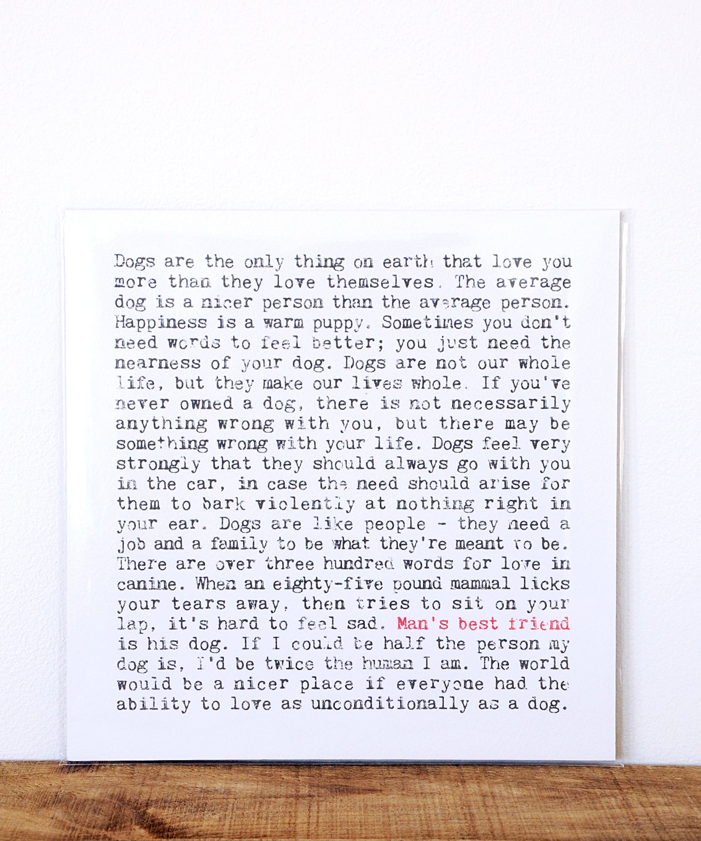 Man's Best Friend Print