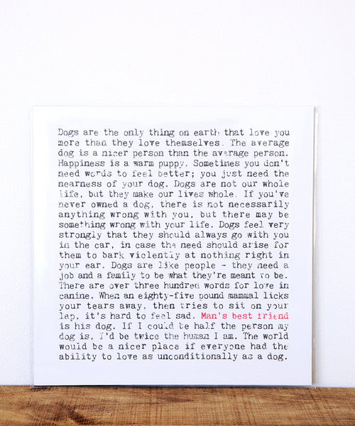 Man's best friend - Poem Print – Tatty Tides