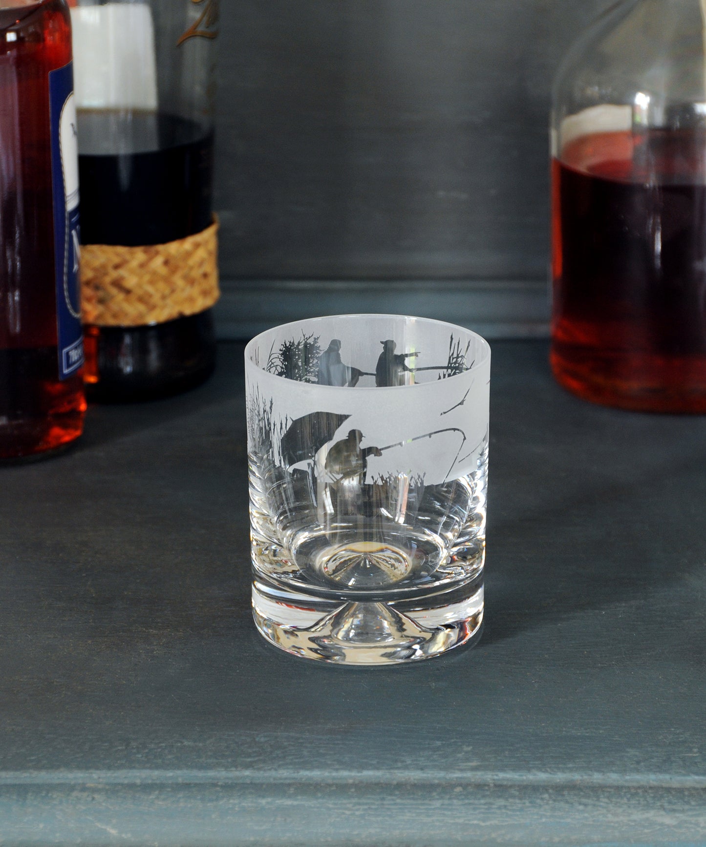 fishing design glass tumbler