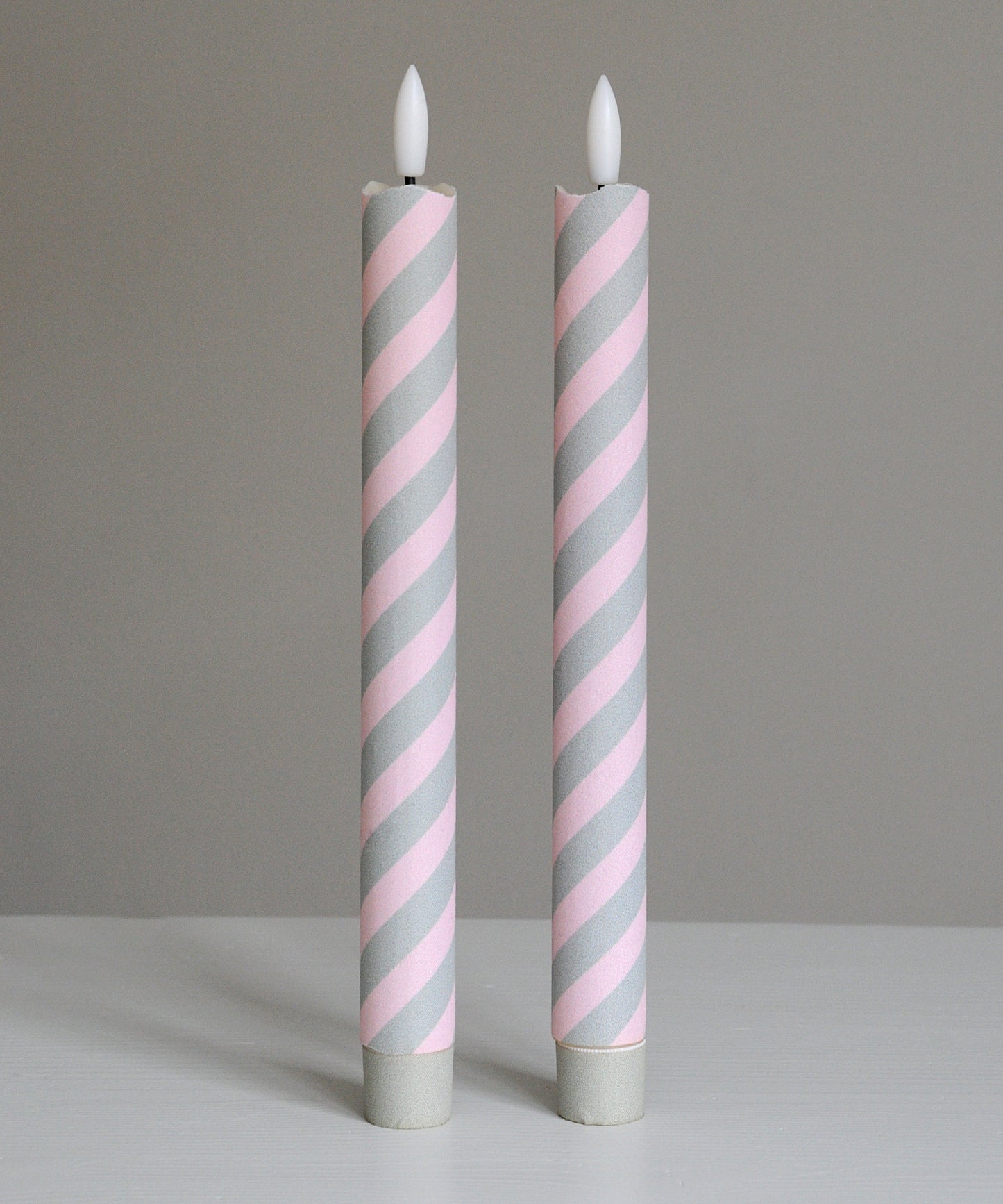 'Barley Spring Kiss' - Fabric wrapped Flameless LED Wax Candles