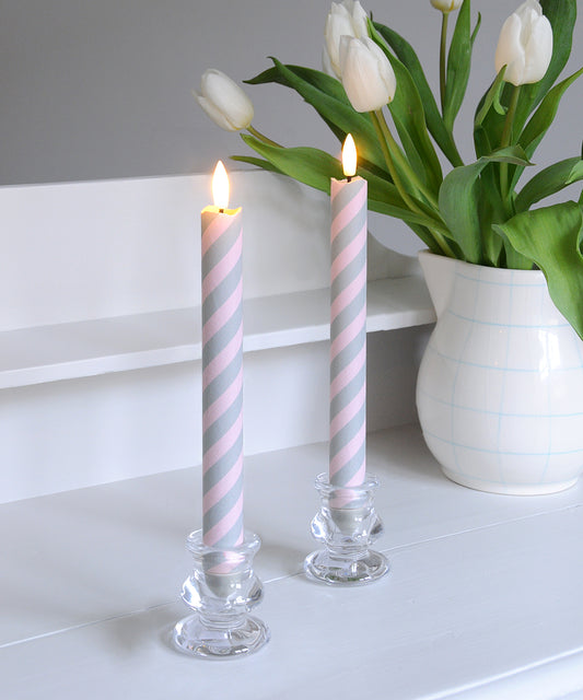 'Barley Spring Kiss' - Fabric wrapped Flameless LED Wax Candles