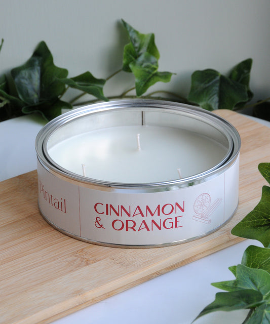 Cinnamon & Orange Large Tin Candle - triple wick