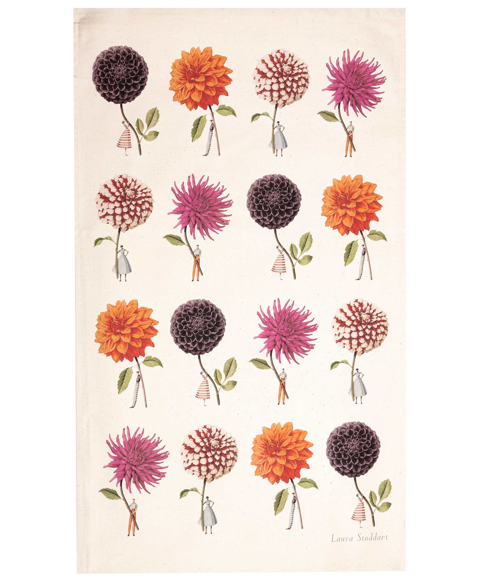 dahlia tea towel