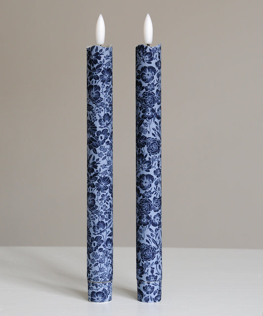 'Midnight Meadow' - Fabric wrapped Flameless LED Wax Candles