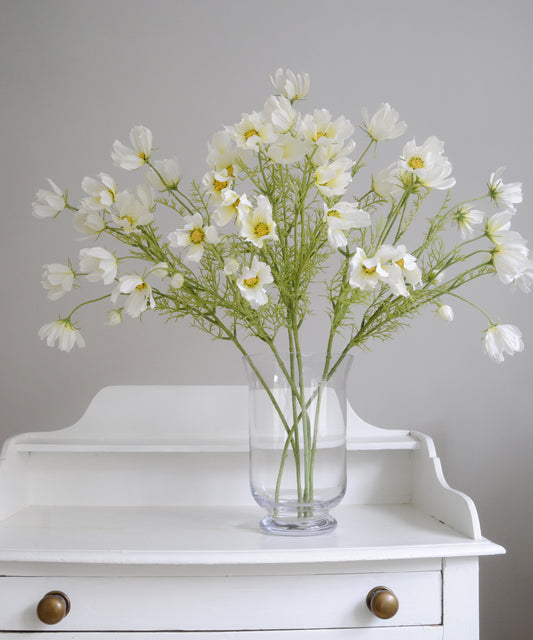 Faux White Cosmos Stem