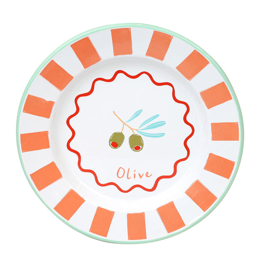 Olive Enamel Plate