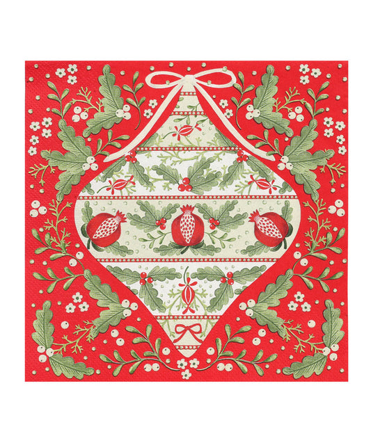 Folk Red Christmas paper napkins