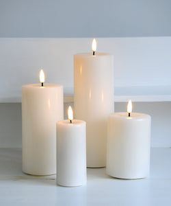 Cream Battery Pillar Candles