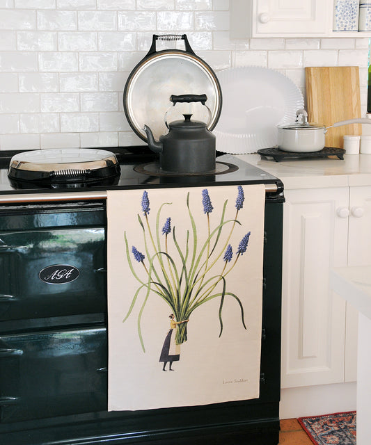Muscari Spring Flower Tea Towel - By Laura Stoddart
