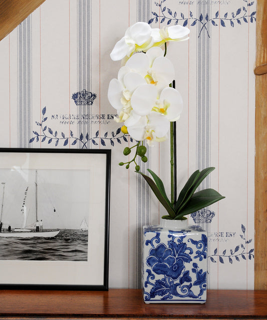 Faux Orchid in Chinoiserie Pot