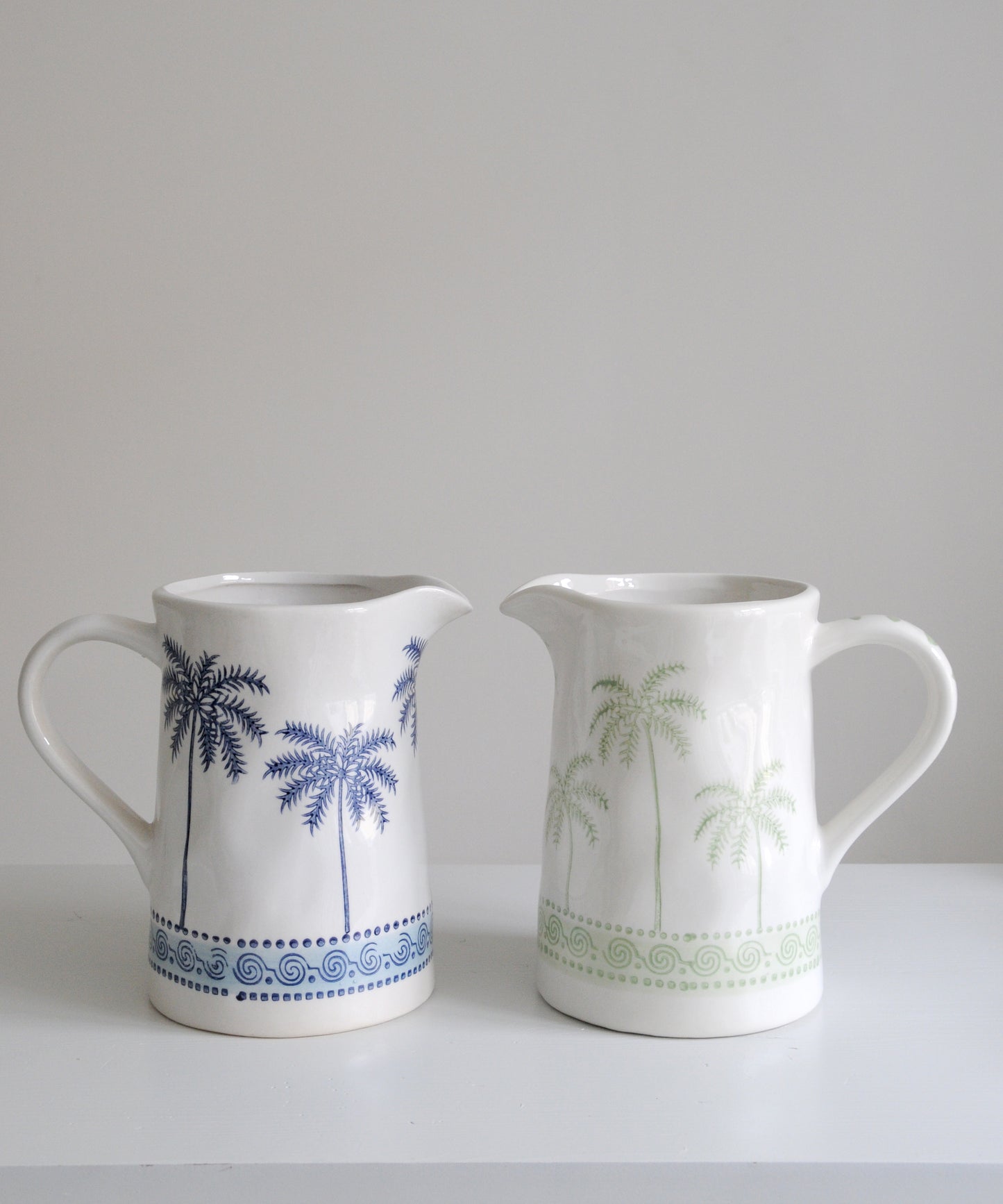 Green Palm Ceramic Jug
