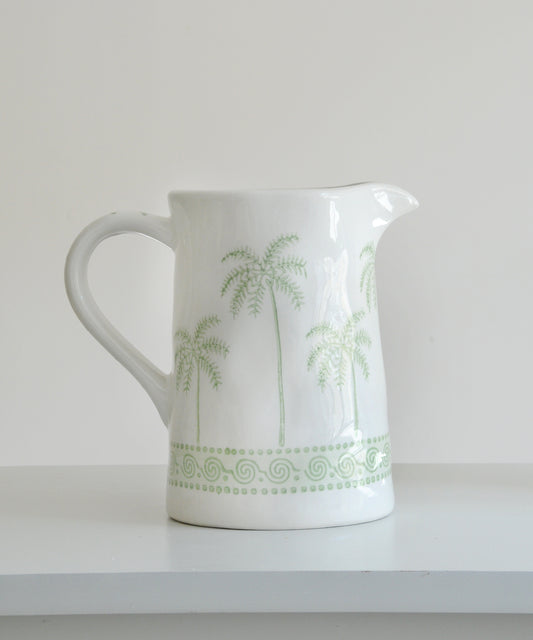 Green Palm Ceramic Jug