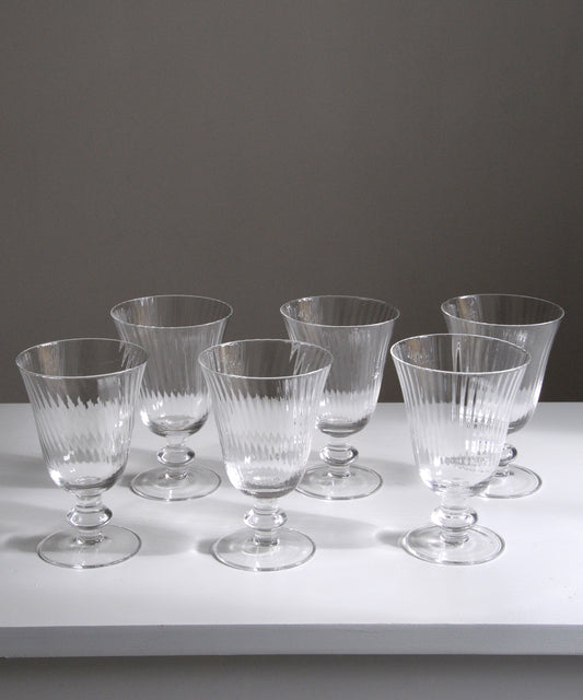 Set of 6 -Short Stem Ribbed Glasses