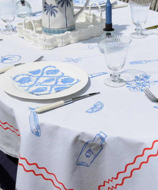 ‘Bon Appetit’ Fabric Tablecloth