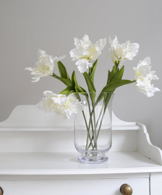 Artificial White Parrot Tulip Stem
