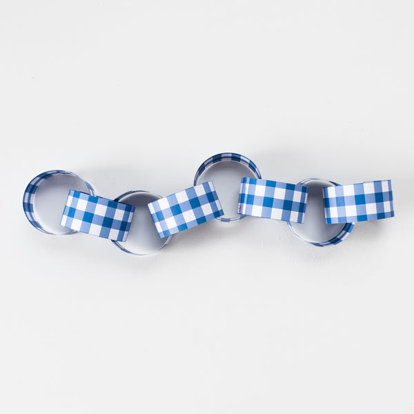 blue gingham paper chain