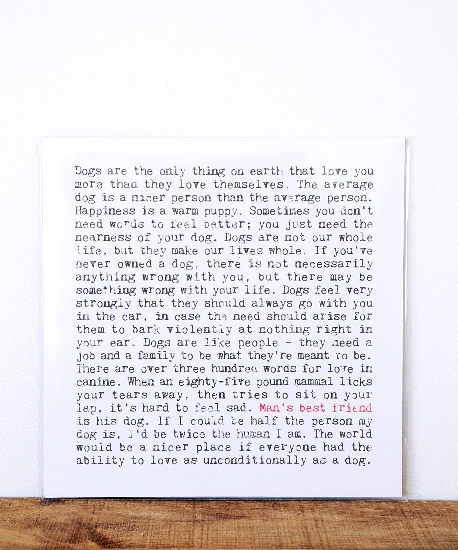 Man's Best Friend Print
