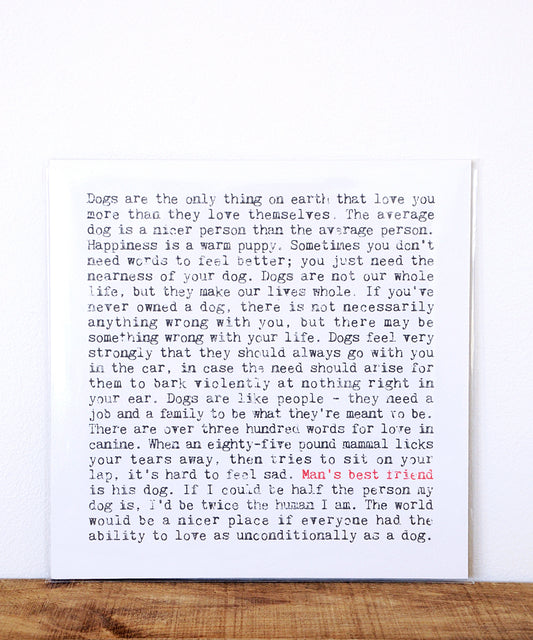 Man's Best Friend Print