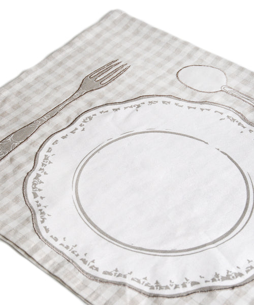 Neutral gingham placemat