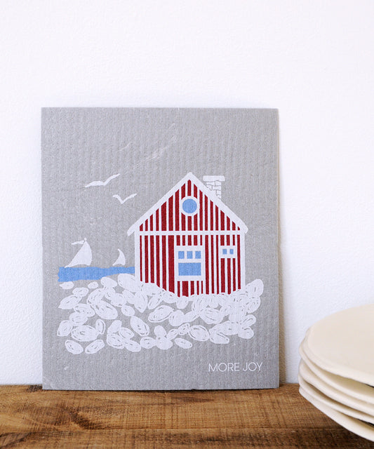 Beach Hut Dishcloth