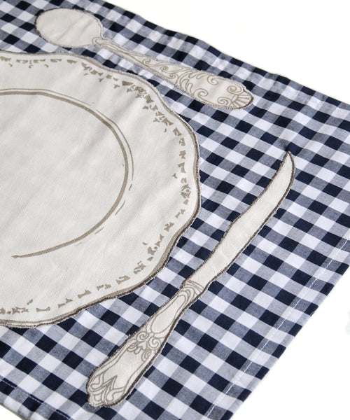 blue gingham placemat