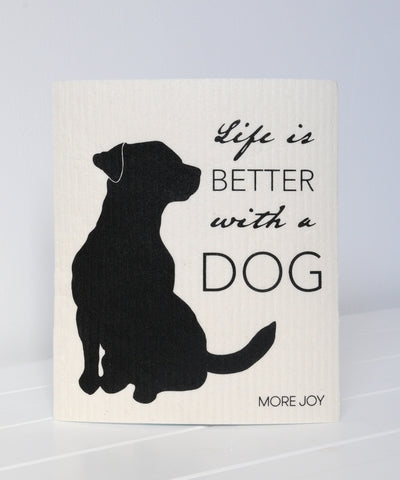 'Life is better with a Dog' Dishcloth