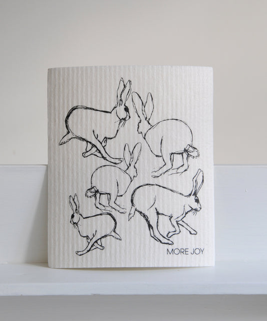 running hare dishcloth