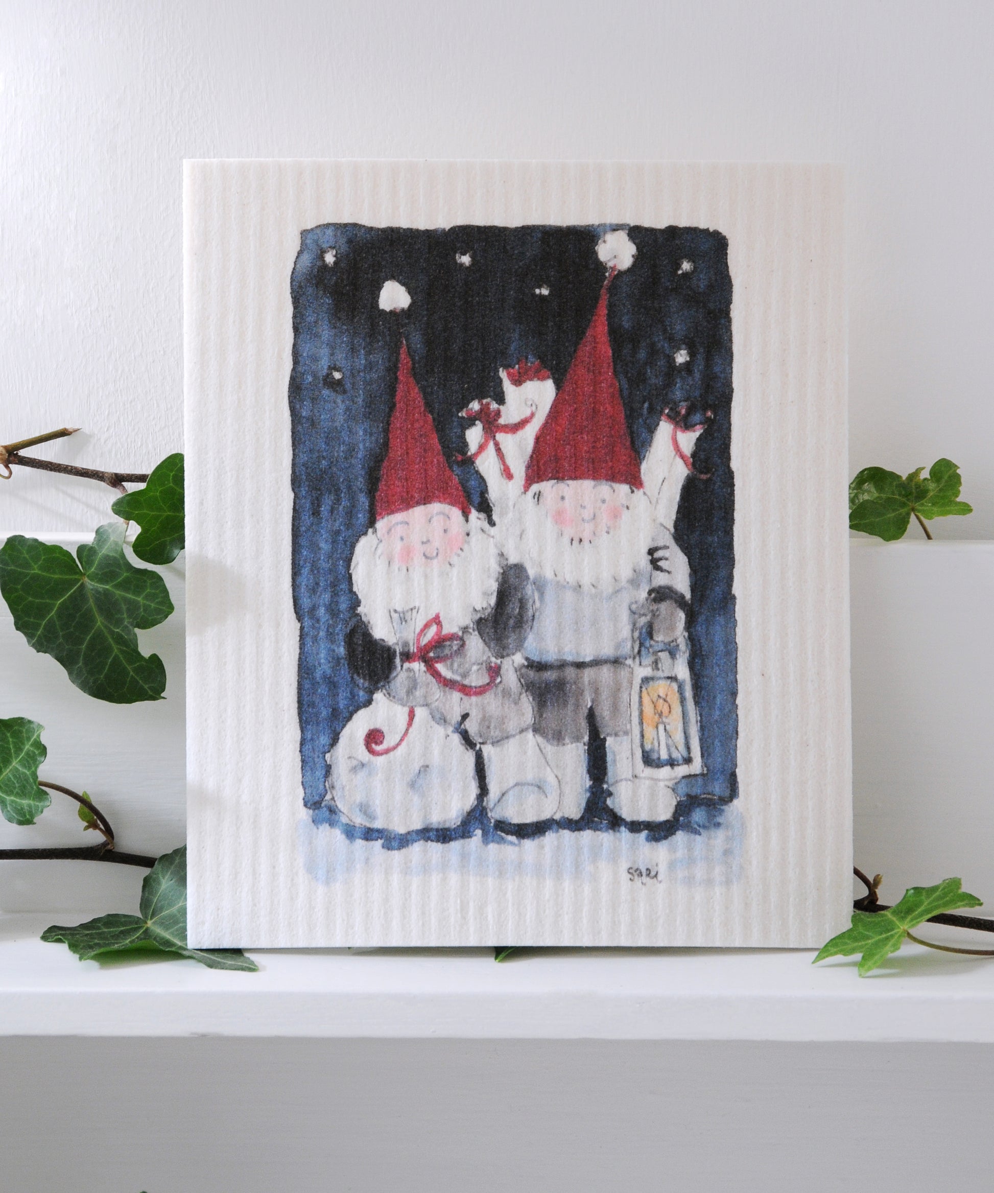 Christmas Gnomes Dishcloth